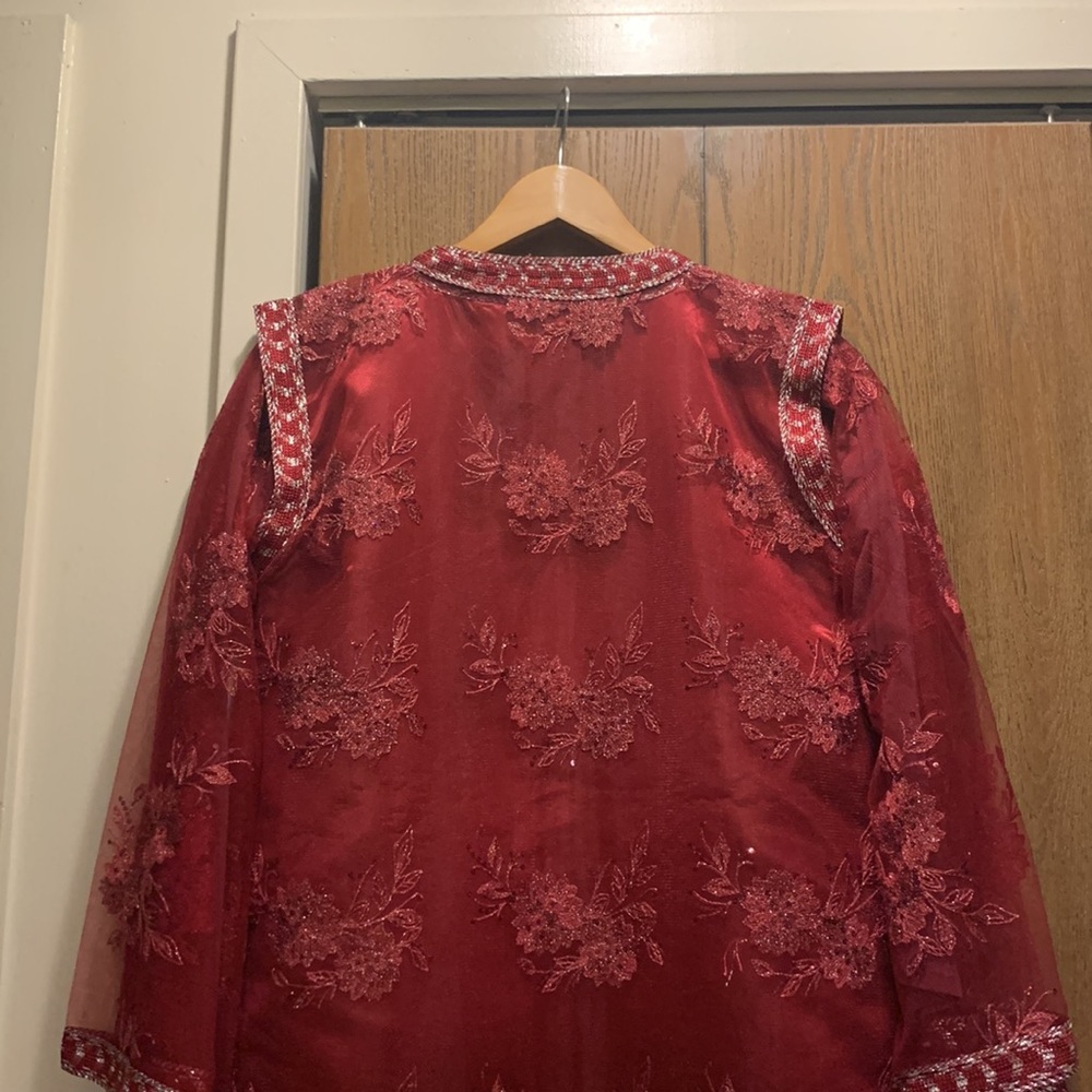 Women’s Burgundy 2 Piece Abaya(measurements in photos) - Picture 3 of 11